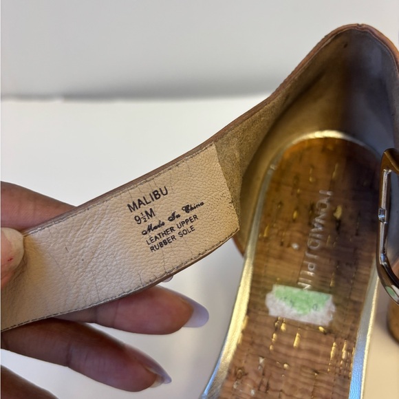 Malibu Metallic Silver and Tan Wedges - Picture 4 of 6